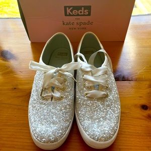 Cream Glitter Keds by Kate Spade size 9.5